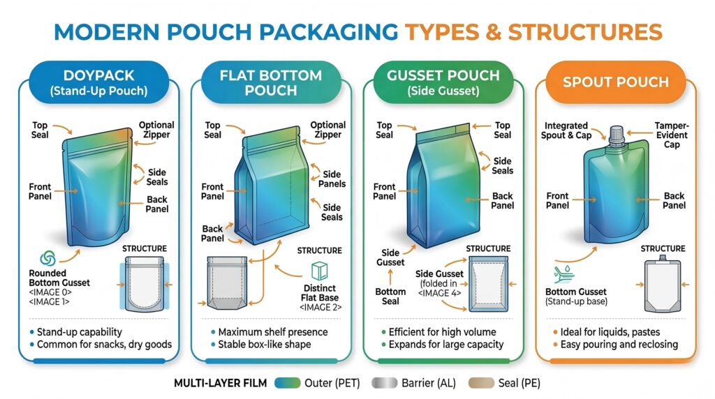 type of pouch comparison